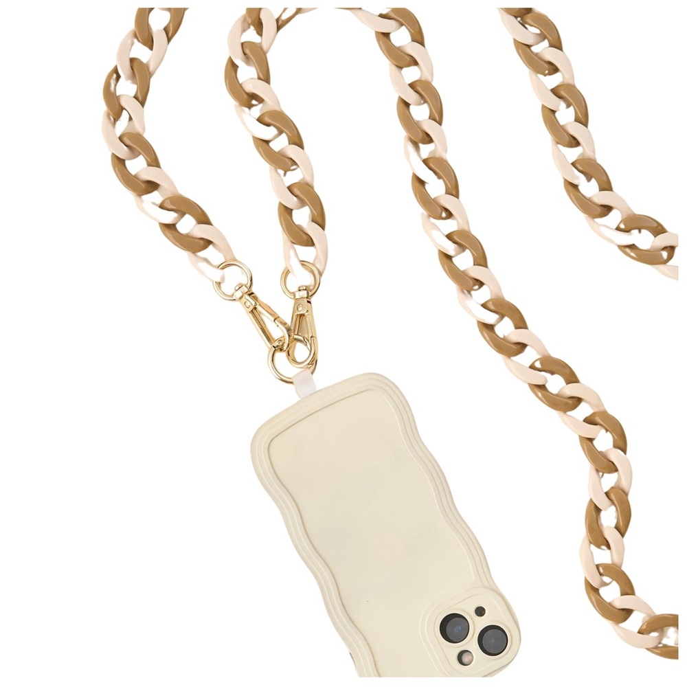 The Darling Effect Hold The Phone Crossbody Chain Natural NWT